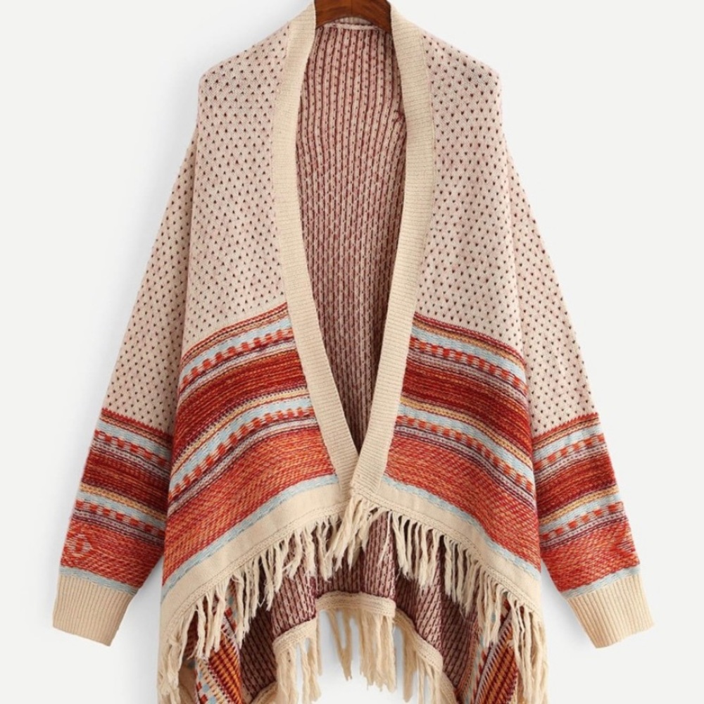 Thick long sleeve multicolor cardigan